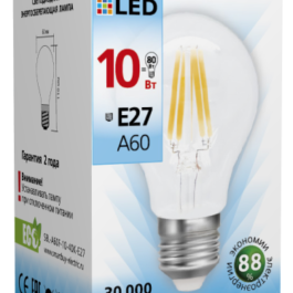 Светодиодная (LED) Лампа Smartbuy A60 Filament E27 10Вт