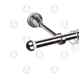 Карниз 1-рядный «Заглушка шар малый» D16 Гладкая Хром