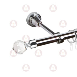 Карниз 1-рядный «Кристалл» D16 Гладкая Хром