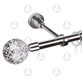 Карниз 1-рядный «Метеор» D16 Гладкая Хром