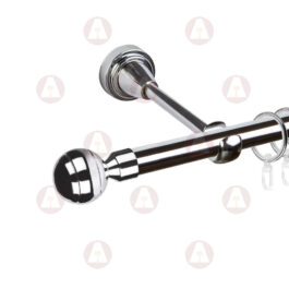 Карниз 1-рядный «Шар рифленый» D16 Гладкая Хром