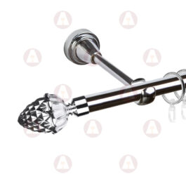 Карниз 1-рядный «Шишка» D16 Гладкая Хром