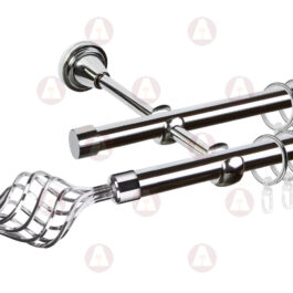 Карниз 2-рядный «Ажур» D16 Гл / Гл Хром