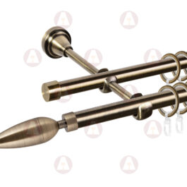 Карниз 2-рядный «Бутон» D16 Гладкая Антик / Антик