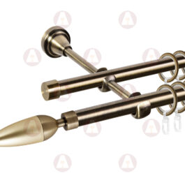 Карниз 2-рядный «Бутон» D16 Гладкая Антик / Золото