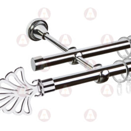 Карниз 2-рядный «Веер» D16 Гл / Гл Хром