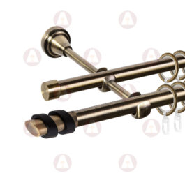 Карниз 2-рядный «Вена» D16 Гладкая Антик / Чёрный