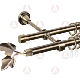 Карниз 2-рядный «Лист ветка» D16 Гладкая Антик