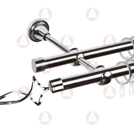 Карниз 2-рядный «Волна» D16 Гл / Гл Хром