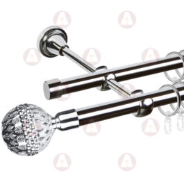 Карниз 2-рядный «Гуидо» D16 Гл / Гл Хром