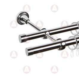 Карниз 2-рядный «Заглушка плоская» D16 Гл / Гл Хром