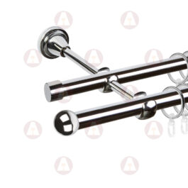 Карниз 2-рядный «Заглушка шар малый» D16 Гл / Гл Хром