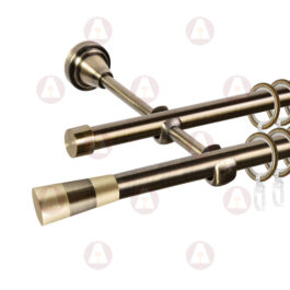 Карниз 2-рядный «Конус 3-х цвет.» D16 Гладкая Антик / Золото