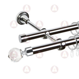 Карниз 2-рядный «Кристалл» D16 Гл / Гл Хром