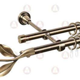 Карниз 2-рядный «Лист вишни» D16 Гладкая Антик