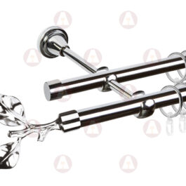 Карниз 2-рядный «Лист розы» D16 Гл / Гл Хром