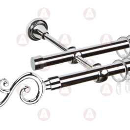 Карниз 2-рядный «Лоза» D16 Гл / Гл Хром