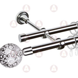 Карниз 2-рядный «Метеор» D16 Гл / Гл Хром