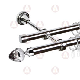 Карниз 2-рядный «Милано» D16 Гл / Гл Хром