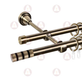 Карниз 2-рядный «Тристан» D16 Гладкая Антик / Чёрный