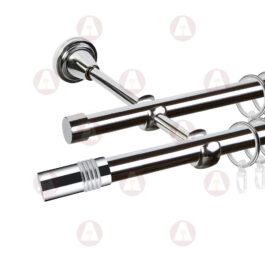 Карниз 2-рядный «Цилиндр» D16 Гл / Гл Хром