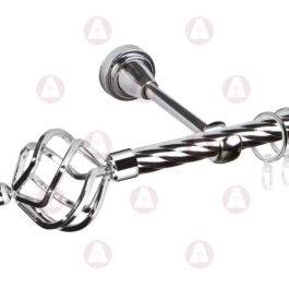 Карниз 1-рядный «Булава» D16 Крученая Хром