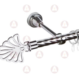 Карниз 1-рядный «Веер» D16 Крученая Хром