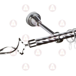 Карниз 1-рядный «Волна» D16 Крученая Хром