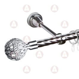 Карниз 1-рядный «Гуидо» D16 Крученая Хром