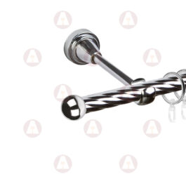 Карниз 1-рядный «Заглушка шар малый» D16 Крученая Хром