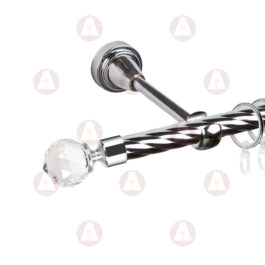 Карниз 1-рядный «Кристалл» D16 Крученая Хром