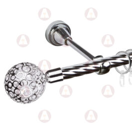 Карниз 1-рядный «Метеор» D16 Крученая Хром