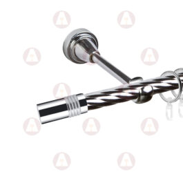 Карниз 1-рядный «Цилиндр» D16 Крученая Хром