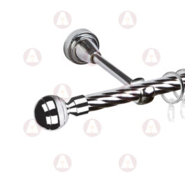 Карниз 1-рядный «Шар рифленый» D16 Крученая Хром