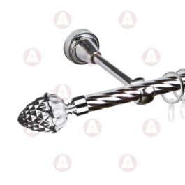 Карниз 1-рядный «Шишка» D16 Крученая Хром