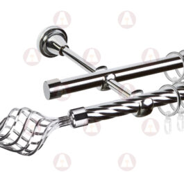 Карниз 2-рядный «Ажур» D16 Кр / Гл Хром