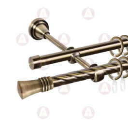 Карниз 2-рядный «Арига» D16/16 (труба крученая/гладкая) Антик