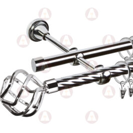 Карниз 2-рядный «Булава» D16 Кр / Гл Хром