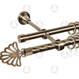 Карниз 2-рядный «Веер» D16/16 (труба крученая/гладкая) Антик