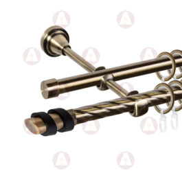 Карниз 2-рядный «Вена» D16/16 (труба крученая/гладкая) Антик / Чёрный