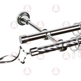 Карниз 2-рядный «Волна» D16 Кр / Гл Хром