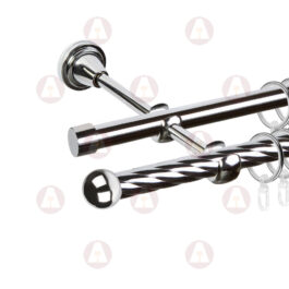 Карниз 2-рядный «Заглушка шар малый» D16 Кр / Гл Хром