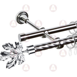 Карниз 2-рядный «Клён» D16 Кр / Гл Хром