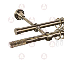 Карниз 2-рядный «Крис» D16/16 (труба крученая/гладкая) Антик