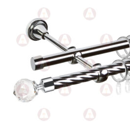 Карниз 2-рядный «Кристалл» D16 Кр / Гл Хром