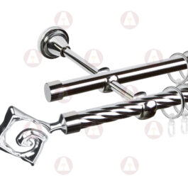 Карниз 2-рядный «Лабиринт» D16 Кр / Гл Хром