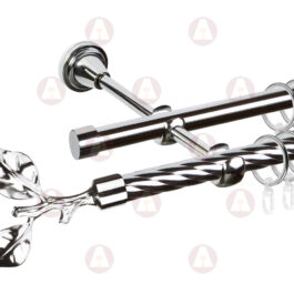 Карниз 2-рядный «Лист розы» D16 Кр / Гл Хром