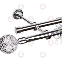 Карниз 2-рядный «Метеор» D16 Кр / Гл Хром