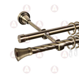 Карниз 2-рядный «Монако» D16/16 (труба крученая/гладкая) Антик