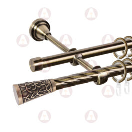 Карниз 2-рядный «Севилья» D16/16 (труба крученая/гладкая) Антик